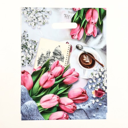 Package "Romantic", polyethylene with a cut pen, 29x38 cm, 30 μm