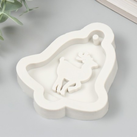 Mold Silicon "Bell with deer" 9.5x10.5x1.5 cm-1