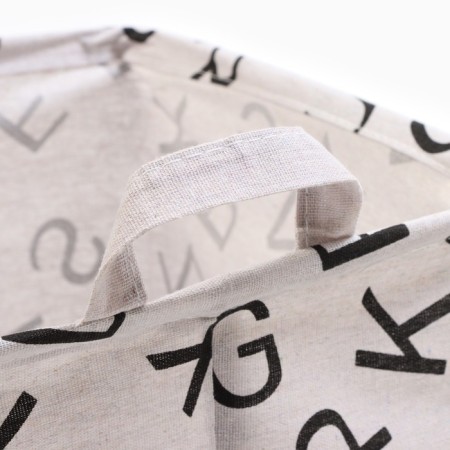 Textile basket of the share "letters", col. White, 32*32*32 cm-1
