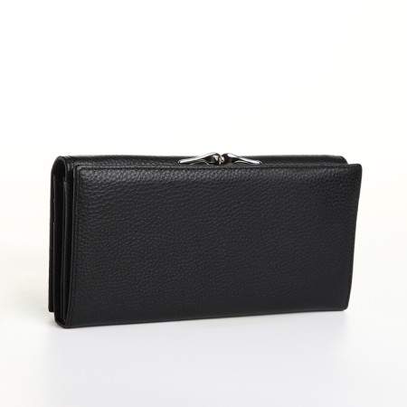 Women's wallet on a magnet, black color-1