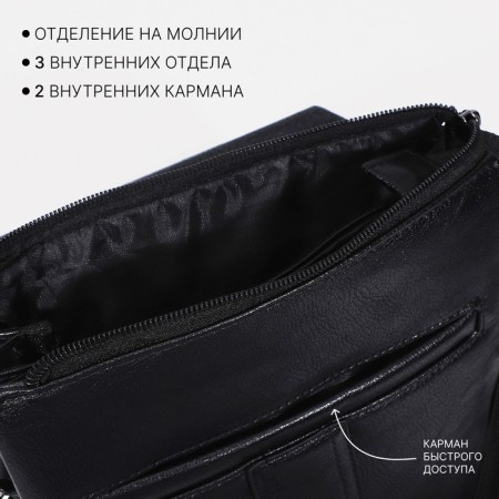 Male bag, black color-4