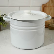 Кастрюля без деколи, 9 л, индукция, ручка МИКС, цвет белый