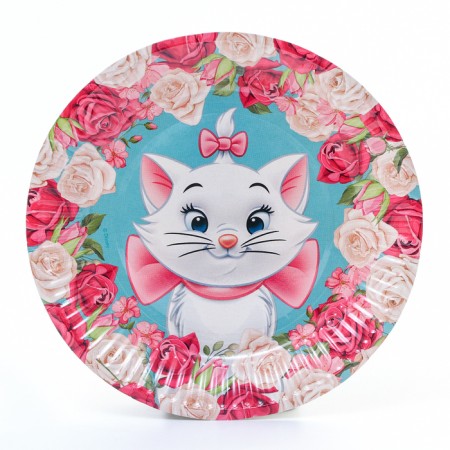 A set of paper utensils, on 6 people "Happy Birthday!", Cats aristocrats-2