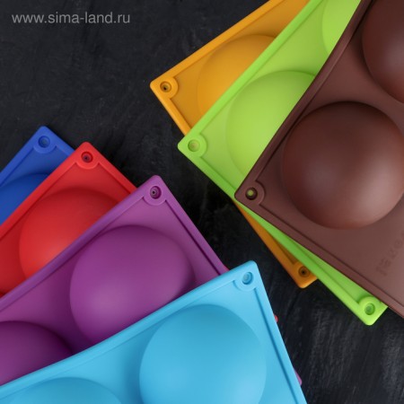 Baking uniform "Permeosphere", silicone, 29.5 × 17 cm, 5 cells, d = 8 cm, color mix-10
