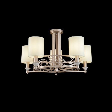 Maytoni H004CL-05BG, 5KHE14, 40W, 71x71x37 cm, cream color with gold