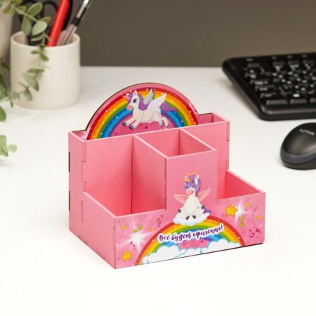 Organizer for the office "Everything will be awesome!" 4 departments 15x10x14-1