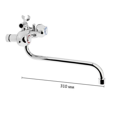 Accoona A7577 bath mixer, two -wound, brass, chrome-1