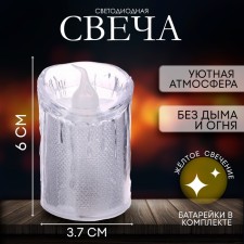 The candle is LED, burning yellow