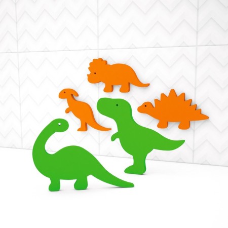 Developing set of stickers for playing in the Dinosaurian bath, 5 elements