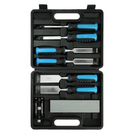A set of tundra chisels, 2k handles, 45 steel, 6 - 38 mm, with a set for sharpening, case, 6 pcs. 960445-1
