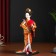 Collectible doll "Geisha in an orange kimono with a fan" 22.5 cm