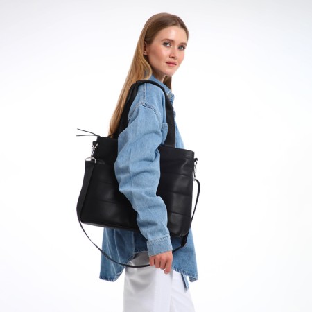 Female bag Textura, chover, large size, black color-8