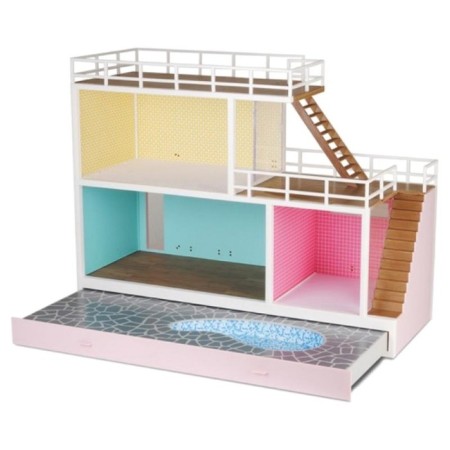 Puppy house Lundby "Stockholm", three -story, with light and pool-1