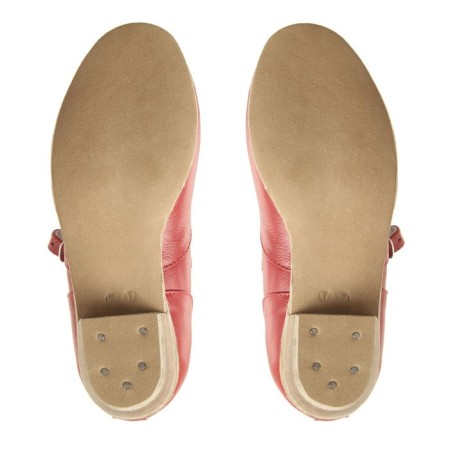 Folk women's shoes, insole length 18.5 cm, red color-3