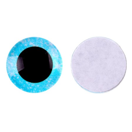 Elose -based eyes, set of 10 pcs., Size 1 pc. - 14 mm, blue color with sparkles