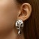 Earrings Metal "Style" shell, silver color