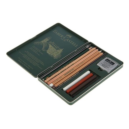 Artistic pencils (set) Faber-Castell Pitt Monochrome, 12 pieces, in a metal box-1