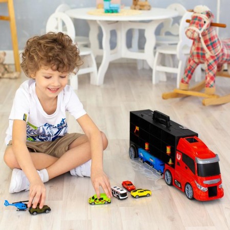 Auto -VOBIS GIVITO "My City", with cars, with tunnel, red color, 59 cm-1