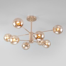 ASCOT chandelier, 8x60W E27, color gold