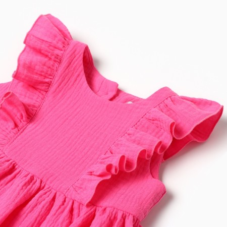 Baby dress with ruffles KAFTAN "Muslin", p. 34 (122-128 cm), bright pink-10