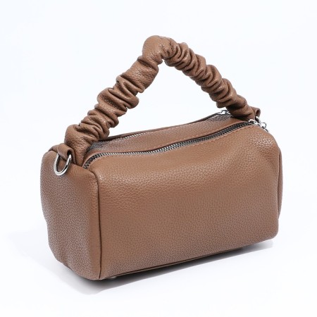 Baget bag with zipper, brown color-1