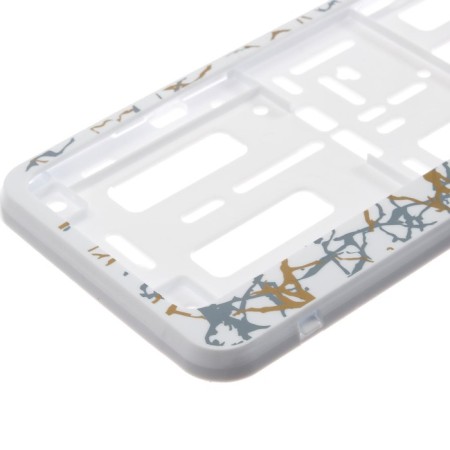 Frame for a car number, a book, white with gold-2