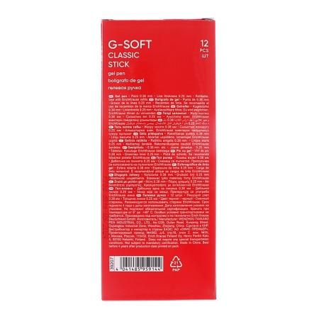 Gel handle Erichkrause G-Soft, with Soft Touch coating, black ink, node 0.38 mm, continuous line length is up to 600 meters-12