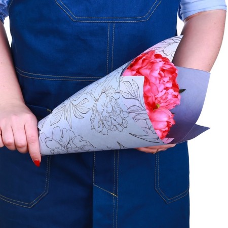 Paper packaging craft double -sided "lilac flowers", 50 x 70 cm-1