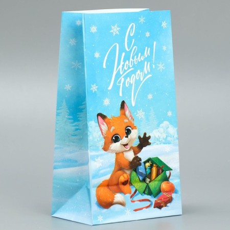 A package without pens “Happy New Year!”, Fox and bunny, 10 x 19.5 x 7 cm, New Year-2