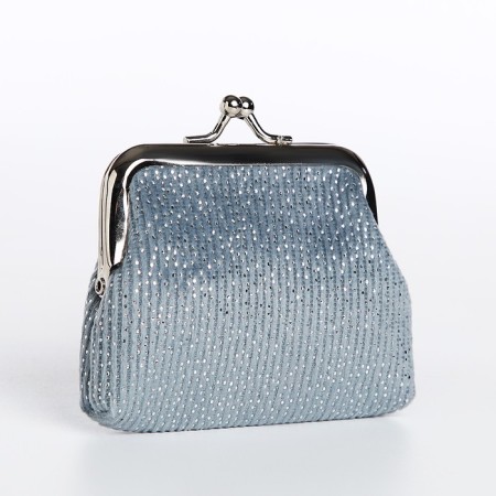 Women's wallet on farmar, gray color-1