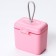 Container for storing baby food 150 ml., With a spoon, pink color