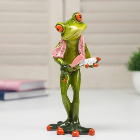 Souvenir Polystone Lak "The Frog cleans the jaw" 16.5x5.8x8.5 cm