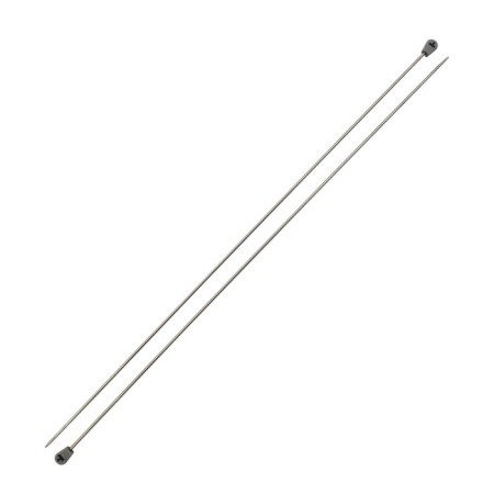 The knitting needles are straight, metal, 35 cm/2.0 mm-1