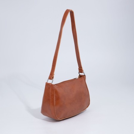 Baget bag with zipper, brown color-1