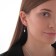Set 2 objects: earrings, necklace "sophistication" a winter flower, white in silver, 40cm
