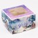 New Year. Box for 4 cupcake with the window "Winter village", 16 x 16 x 10 cm, packaging