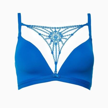 Female set (top/panties), blue color, size 85V-7