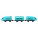 Toy train "My city", 3 items, on batteries, turquoise