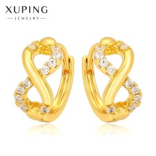 Серьги-кольца XUPING бесконечность, цвет белый в золоте