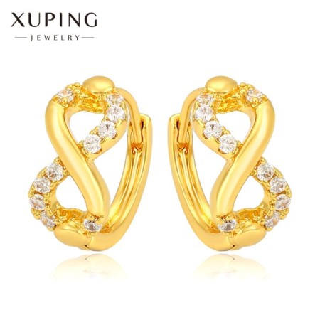 Cooping earrings Xuping Infinity, white color in gold