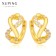 Cooping earrings Xuping Infinity, white color in gold