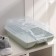Box for storing shoes with a lid "Traces", 37 × 22 × 14 cm, color gray-blue