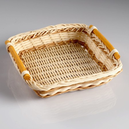 Basket with handles, 19 × 19 × 4.5 cm, rattan-2