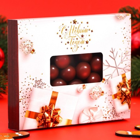 New Year. Chocolate dragees "Strawberry in Chocolate" Golden New Year, 100 g