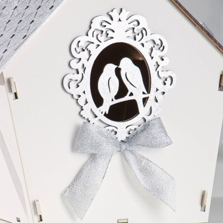 Family Bank "House with Birds", 22.5x21x23.5 cm, silver-2