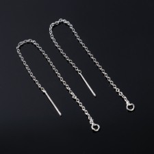 Fundamentals for Puset 80 × 0.8 mm, broach with a chain, silver color (pair)
