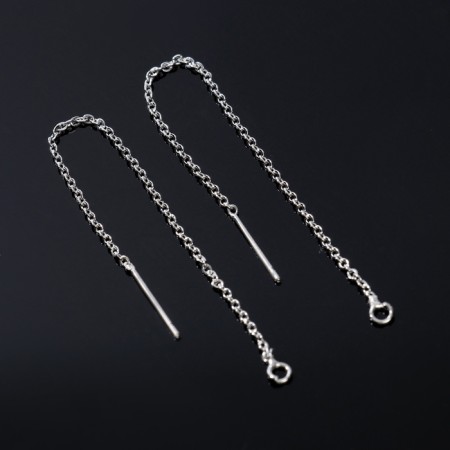 Fundamentals for Puset 80 × 0.8 mm, broach with a chain, silver color (pair)