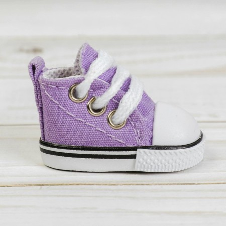 Doll sneakers, sole length 5 cm, purple color-1