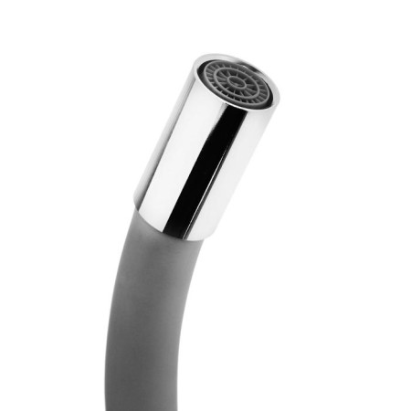 Kitchen mixer Zein Z2108, two -wound, silicone spout, gray/chrome-5