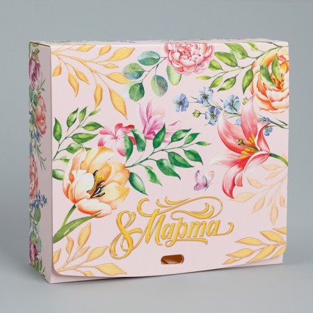 Gift folding box, packaging, “March 8”, 20 x 18 x 5 cm-1
